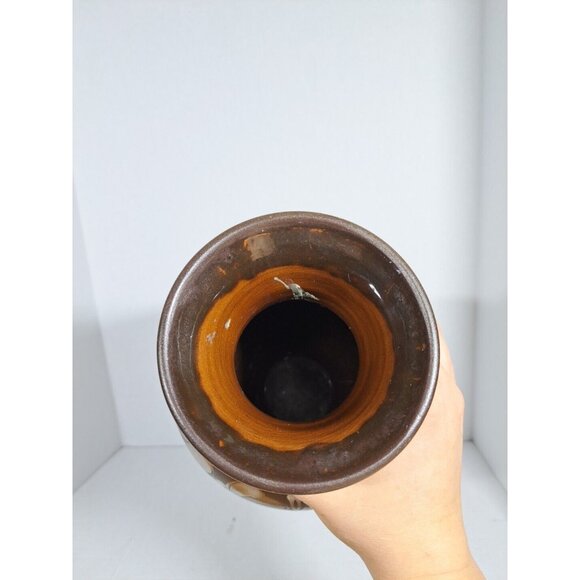 Vintage Hungarian Folk Art Ceramic Vase With Hand-Painted Floral Design - Picture 5 of 6